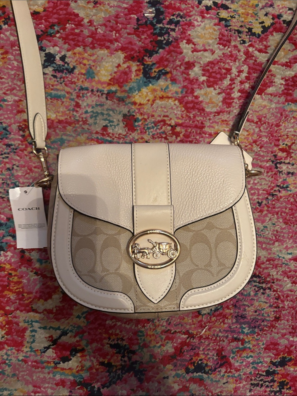 Coach Signature Crossbody in Chalk and Khaki
